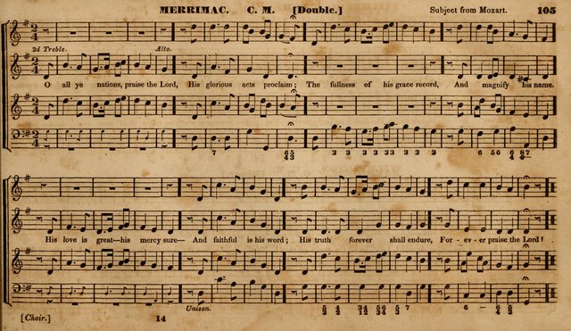 The Choir: or, Union collection of church music. Consisting of a great variety of psalm and hymn tunes, anthems, &c. original and selected. Including many beautiful subjects from the works.. (2nd ed.) page 105