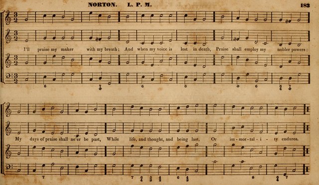 The Choir: or, Union collection of church music. Consisting of a great variety of psalm and hymn tunes, anthems, &c. original and selected. Including many beautiful subjects from the works.. (2nd ed.) page 183
