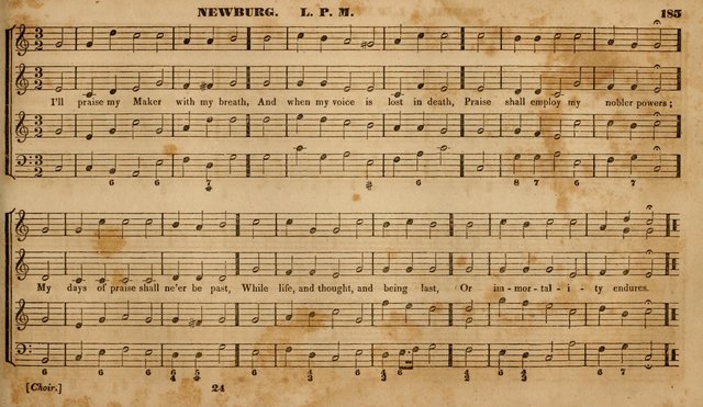 The Choir: or, Union collection of church music. Consisting of a great variety of psalm and hymn tunes, anthems, &c. original and selected. Including many beautiful subjects from the works.. (2nd ed.) page 185