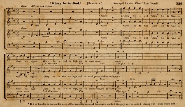 The Choir: or, Union collection of church music. Consisting of a great variety of psalm and hymn tunes, anthems, &c. original and selected. Including many beautiful subjects from the works.. (2nd ed.) page 339