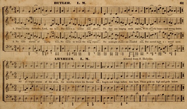 The Choir: or, Union collection of church music. Consisting of a great variety of psalm and hymn tunes, anthems, &c. original and selected. Including many beautiful subjects from the works.. (2nd ed.) page 61