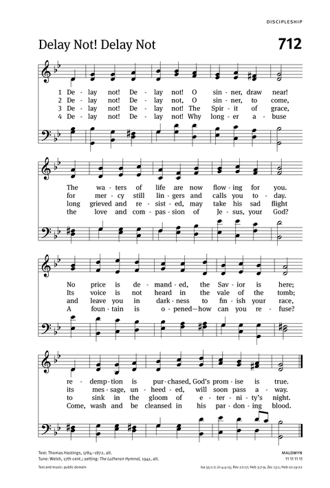 Christian Worship: Hymnal page 725