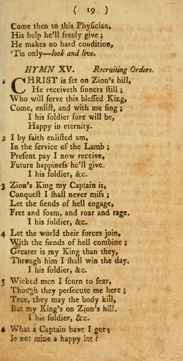 A Collection of Hymns for the use of Christians page 19