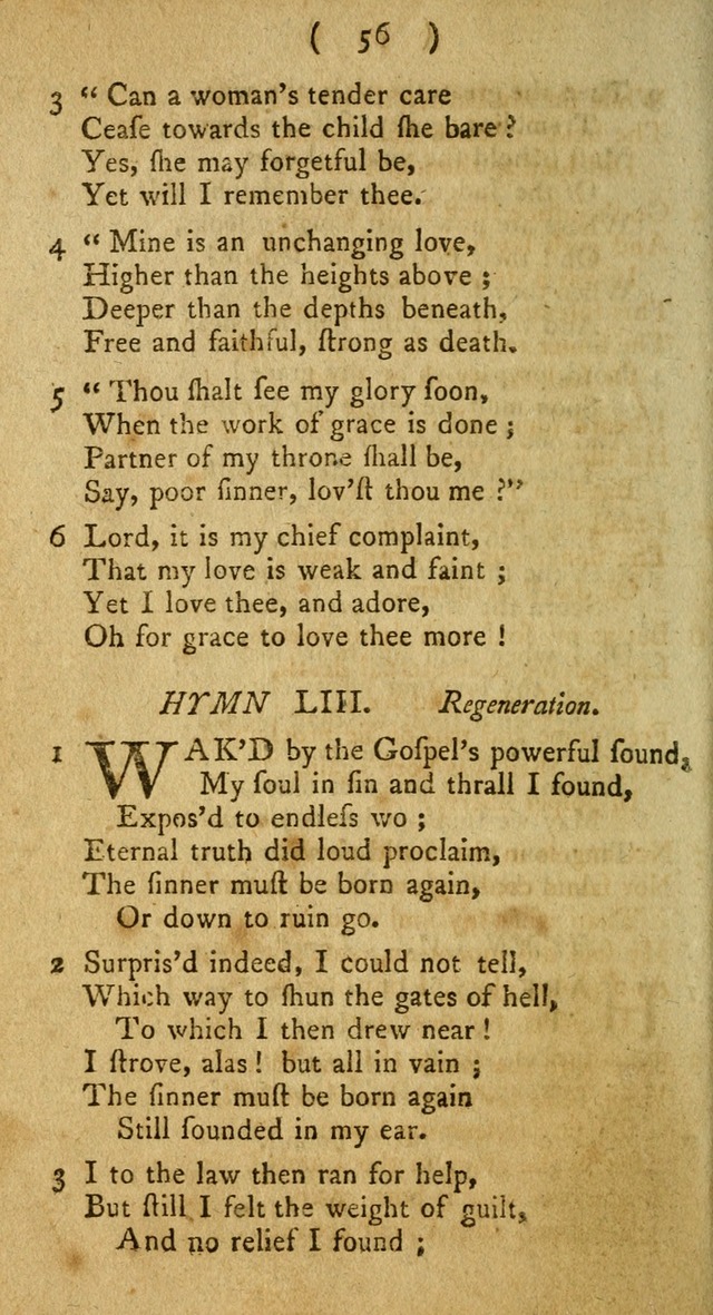 A Collection of Hymns for the use of Christians page 56