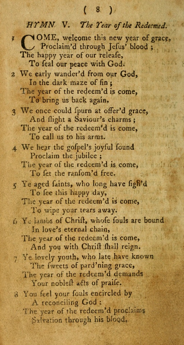 A Collection of Hymns for the use of Christians page 8