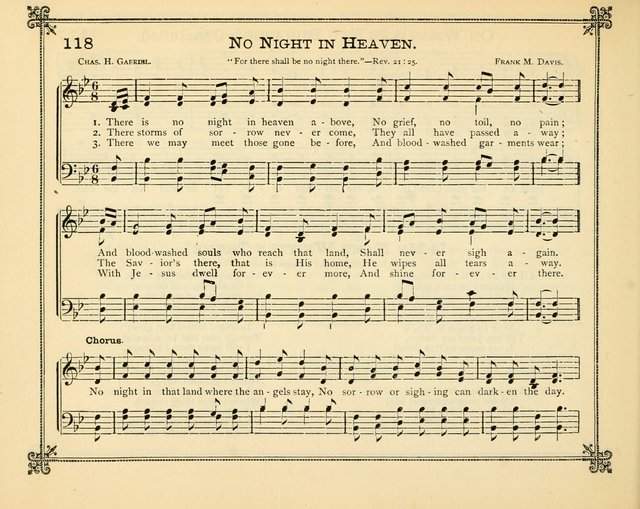 Carols of Joy: choice collection of songs and hymns for the Sunday School, Bible class, and the Home Circle to which has been added an easy method of Rudimental Instruction in Music, for Weekday Study page 118