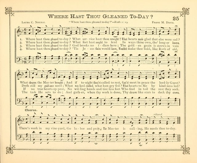 Carols of Joy: choice collection of songs and hymns for the Sunday School, Bible class, and the Home Circle to which has been added an easy method of Rudimental Instruction in Music, for Weekday Study page 25