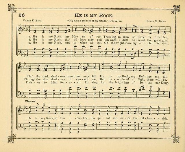 Carols of Joy: choice collection of songs and hymns for the Sunday School, Bible class, and the Home Circle to which has been added an easy method of Rudimental Instruction in Music, for Weekday Study page 26