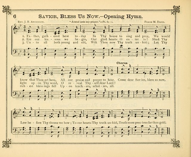Carols of Joy: choice collection of songs and hymns for the Sunday School, Bible class, and the Home Circle to which has been added an easy method of Rudimental Instruction in Music, for Weekday Study page 6