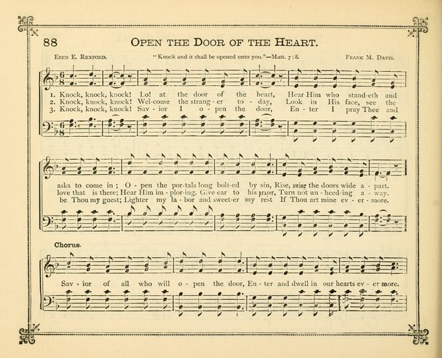 Carols of Joy: choice collection of songs and hymns for the Sunday School, Bible class, and the Home Circle to which has been added an easy method of Rudimental Instruction in Music, for Weekday Study page 88