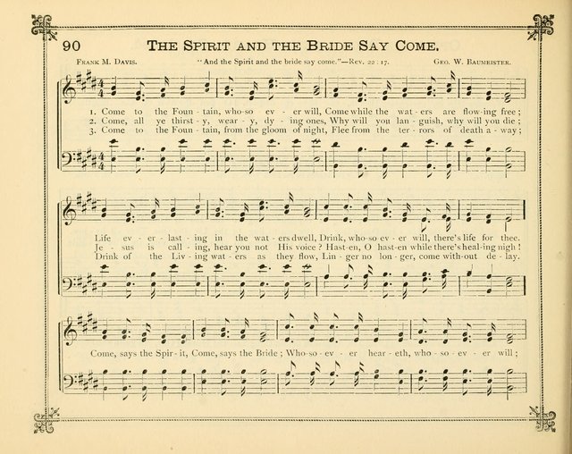 Carols of Joy: choice collection of songs and hymns for the Sunday School, Bible class, and the Home Circle to which has been added an easy method of Rudimental Instruction in Music, for Weekday Study page 90