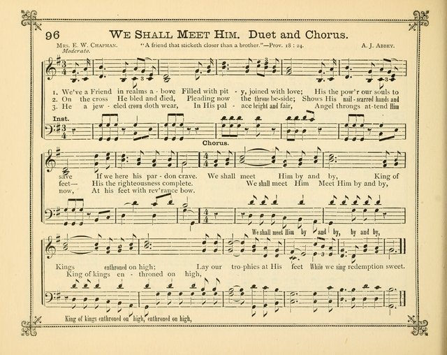 Carols of Joy: choice collection of songs and hymns for the Sunday School, Bible class, and the Home Circle to which has been added an easy method of Rudimental Instruction in Music, for Weekday Study page 96