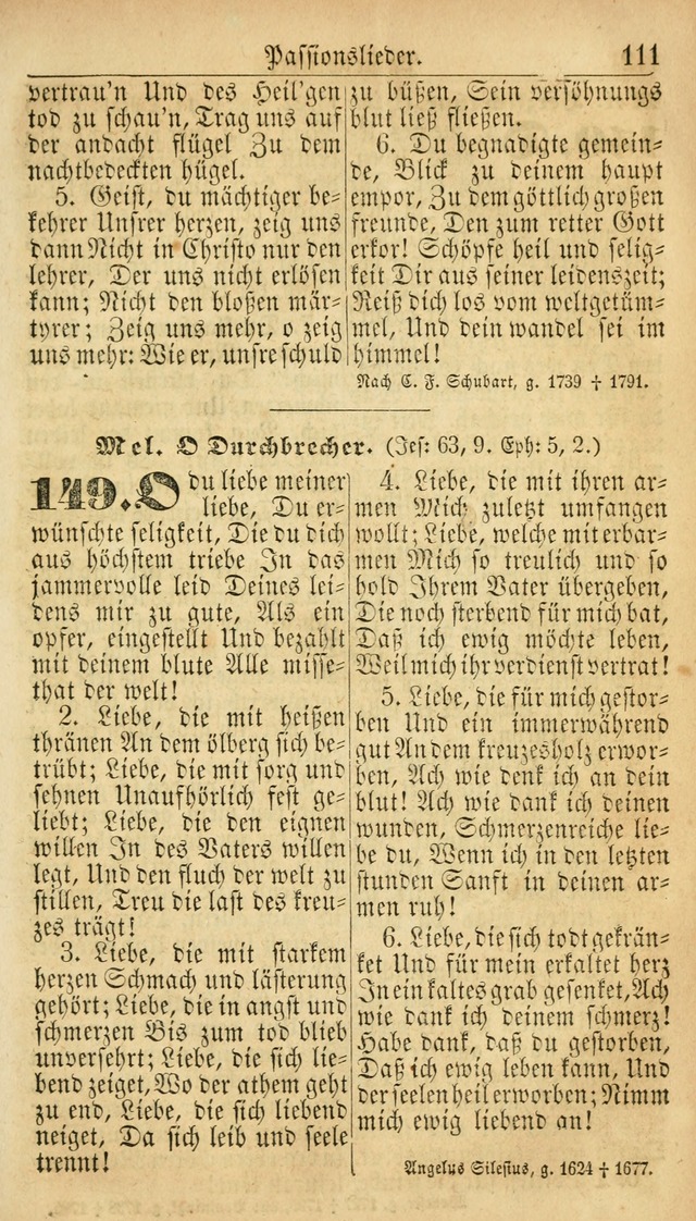 Deutsches Gesangbuch für die Evangelisch-Luterische Kirche in den Vereinigten Staaten: herausgegeben mit kirchlicher Genehmigung  page 111