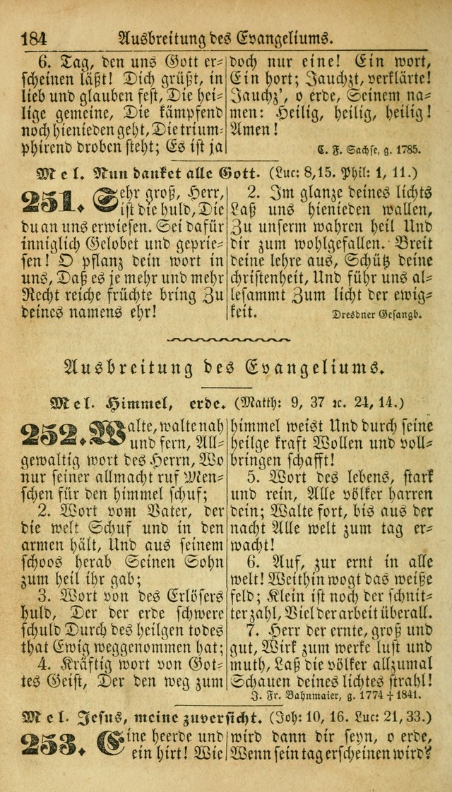 Deutsches Gesangbuch für die Evangelisch-Luterische Kirche in den Vereinigten Staaten: herausgegeben mit kirchlicher Genehmigung  page 184