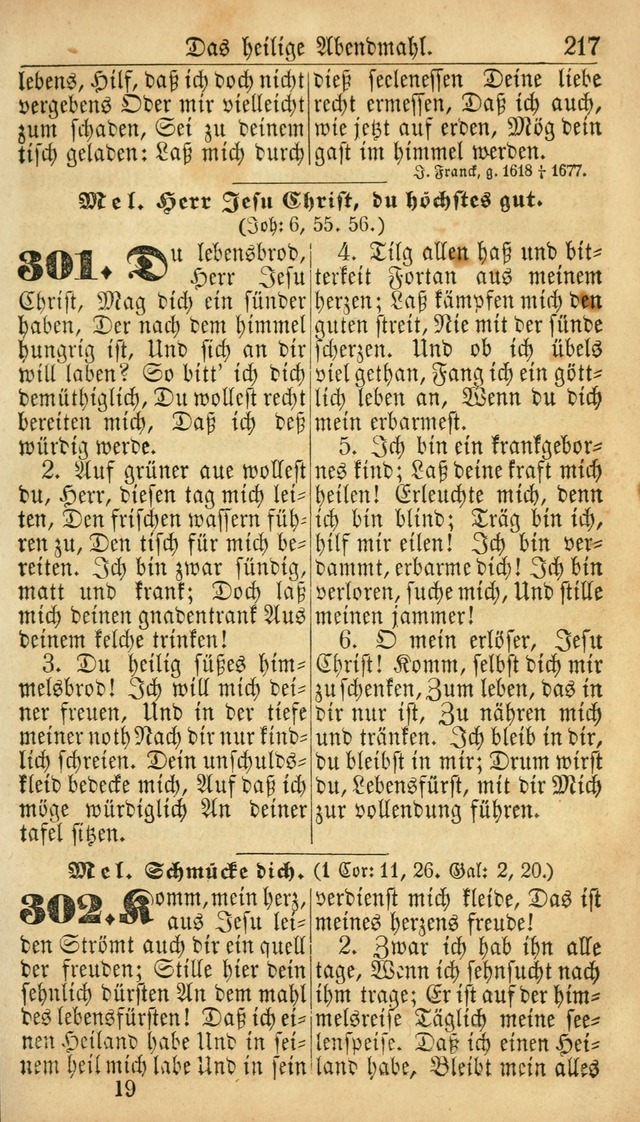 Deutsches Gesangbuch für die Evangelisch-Luterische Kirche in den Vereinigten Staaten: herausgegeben mit kirchlicher Genehmigung  page 217