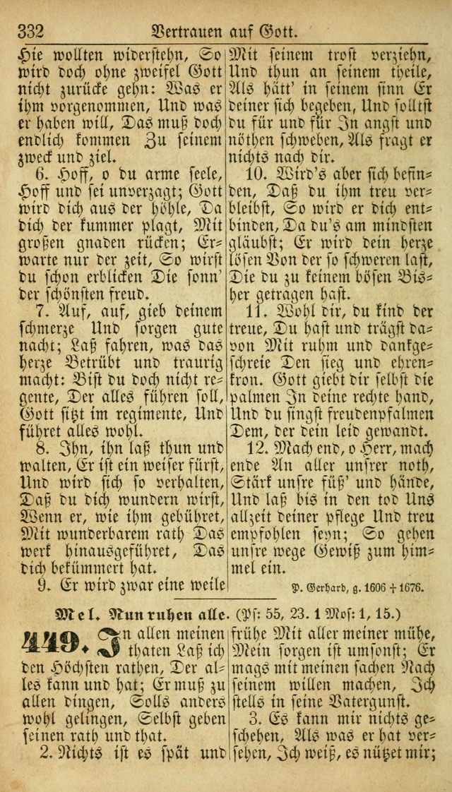 Deutsches Gesangbuch für die Evangelisch-Luterische Kirche in den Vereinigten Staaten: herausgegeben mit kirchlicher Genehmigung  page 332