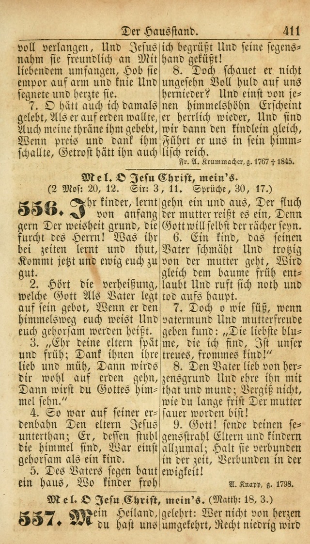 Deutsches Gesangbuch für die Evangelisch-Luterische Kirche in den Vereinigten Staaten: herausgegeben mit kirchlicher Genehmigung  page 411
