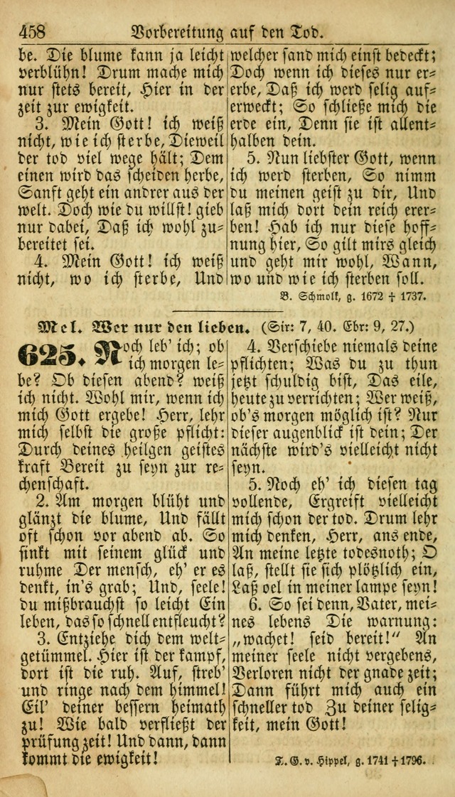 Deutsches Gesangbuch für die Evangelisch-Luterische Kirche in den Vereinigten Staaten: herausgegeben mit kirchlicher Genehmigung  page 458