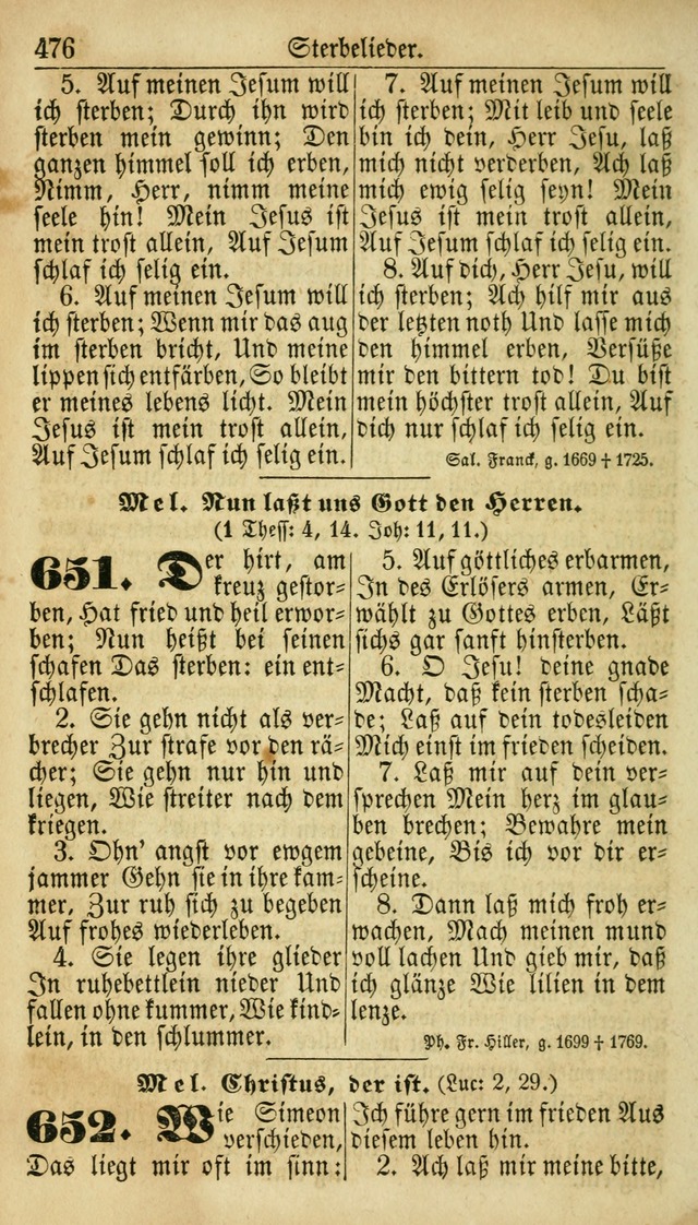 Deutsches Gesangbuch für die Evangelisch-Luterische Kirche in den Vereinigten Staaten: herausgegeben mit kirchlicher Genehmigung  page 476