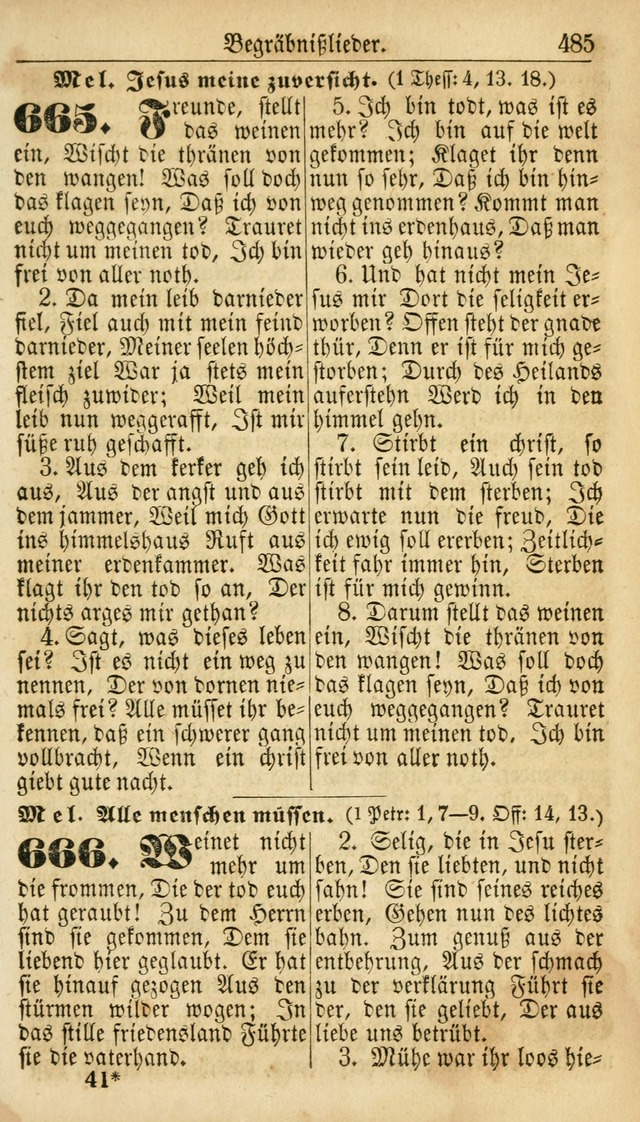Deutsches Gesangbuch für die Evangelisch-Luterische Kirche in den Vereinigten Staaten: herausgegeben mit kirchlicher Genehmigung  page 485