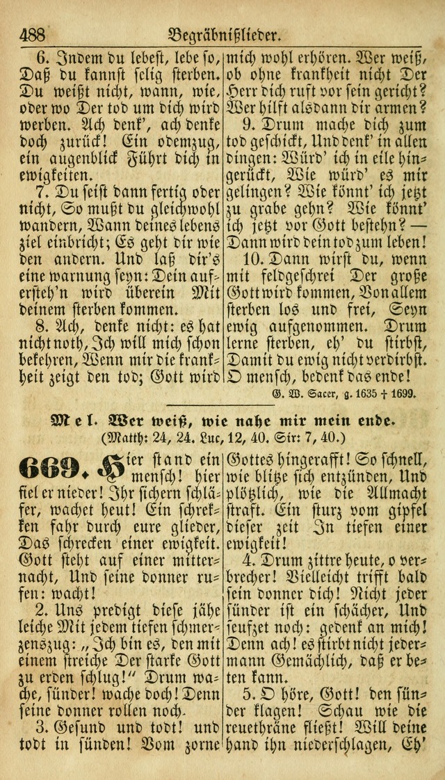 Deutsches Gesangbuch für die Evangelisch-Luterische Kirche in den Vereinigten Staaten: herausgegeben mit kirchlicher Genehmigung  page 488