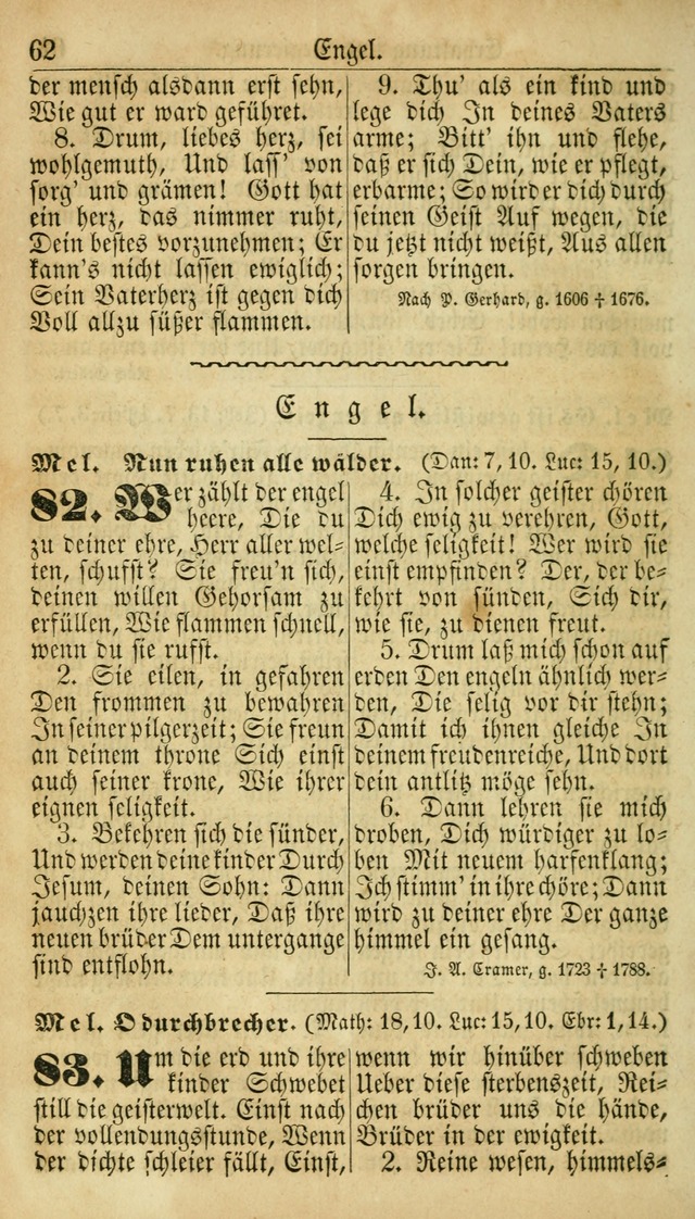 Deutsches Gesangbuch für die Evangelisch-Luterische Kirche in den Vereinigten Staaten: herausgegeben mit kirchlicher Genehmigung  page 62
