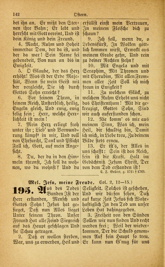 Deutsches Gesangbuch: für den Evangelisch-Lutherische Kirche in den Vereinigten Staaten herausgegen mit kirchlicher Genehmigung  page 196