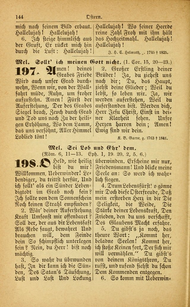 Deutsches Gesangbuch: für den Evangelisch-Lutherische Kirche in den Vereinigten Staaten herausgegen mit kirchlicher Genehmigung  page 198