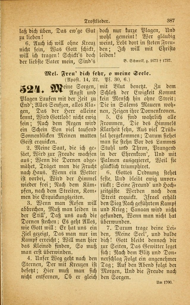 Deutsches Gesangbuch: für den Evangelisch-Lutherische Kirche in den Vereinigten Staaten herausgegen mit kirchlicher Genehmigung  page 441