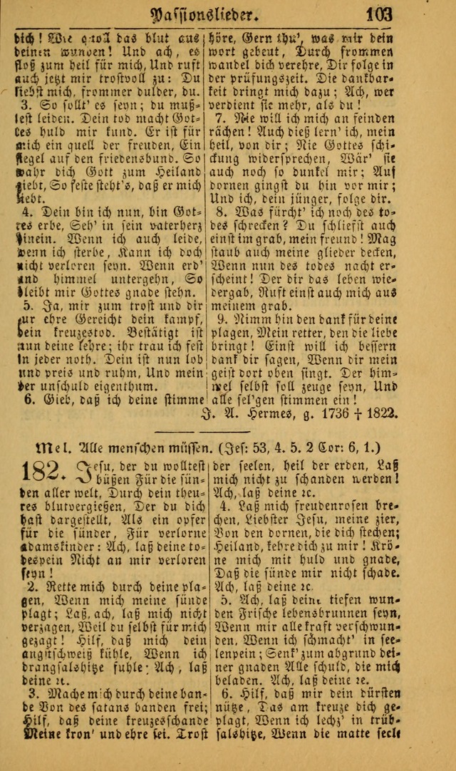 Deutsches Gesangbuch für die Evangelisch-Luterische Kirche in den Vereinigten Staaten: herausgegeben mit kirchlicher Genehmigung (22nd aufl.) page 103