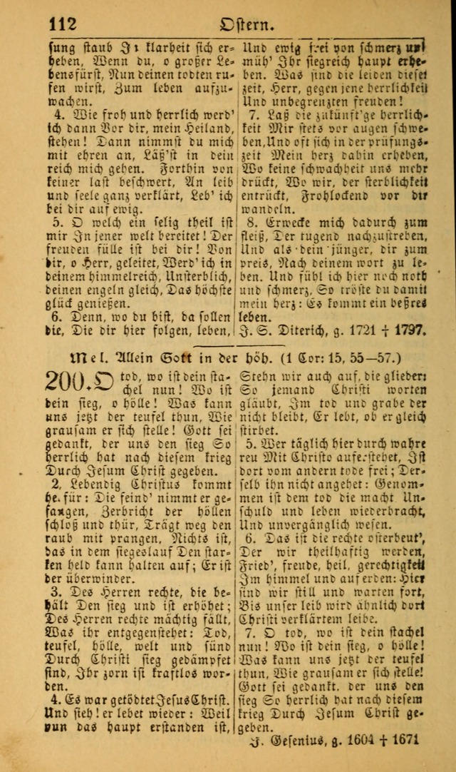 Deutsches Gesangbuch für die Evangelisch-Luterische Kirche in den Vereinigten Staaten: herausgegeben mit kirchlicher Genehmigung (22nd aufl.) page 112