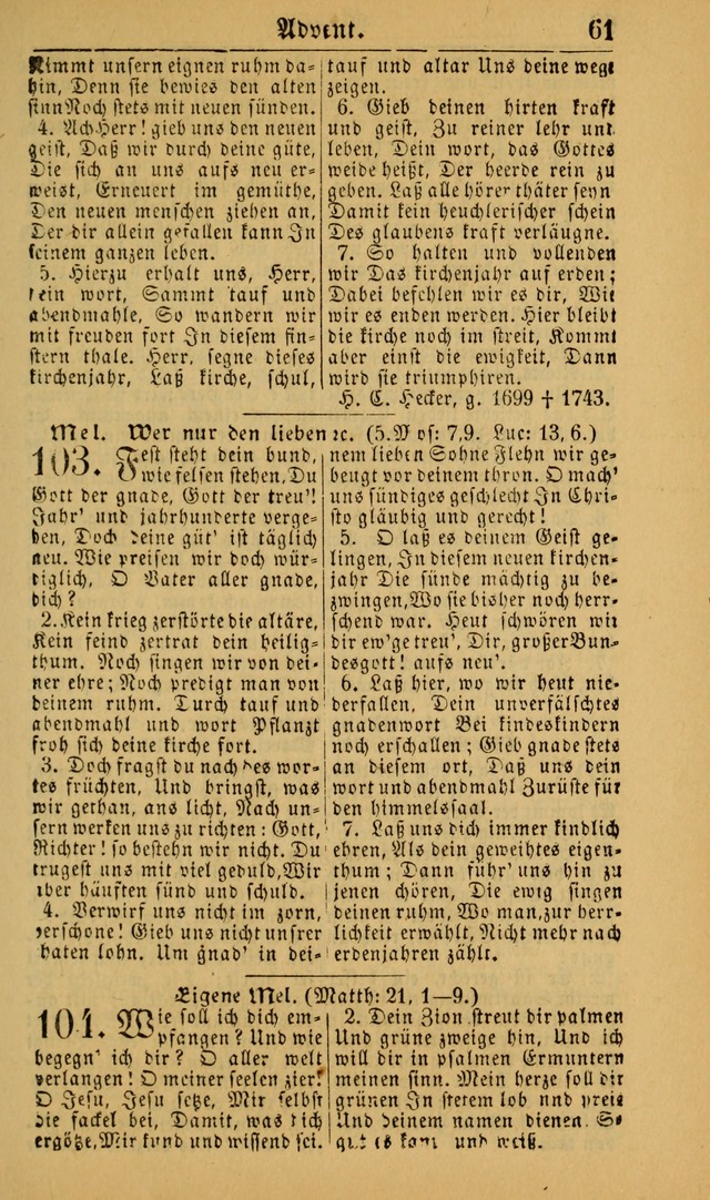 Deutsches Gesangbuch für die Evangelisch-Luterische Kirche in den Vereinigten Staaten: herausgegeben mit kirchlicher Genehmigung (22nd aufl.) page 61
