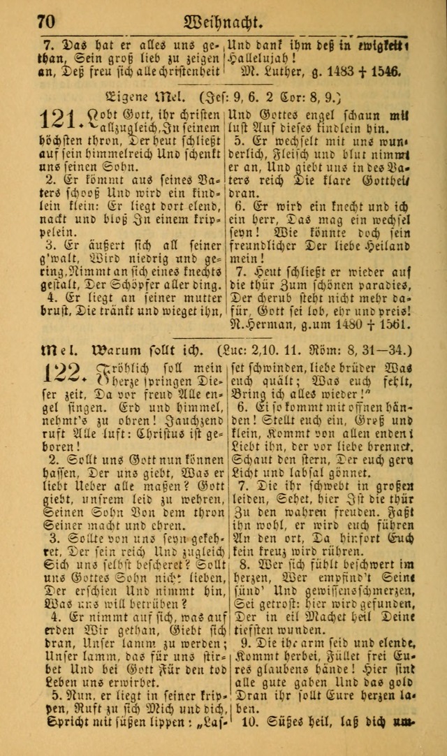 Deutsches Gesangbuch für die Evangelisch-Luterische Kirche in den Vereinigten Staaten: herausgegeben mit kirchlicher Genehmigung (22nd aufl.) page 70
