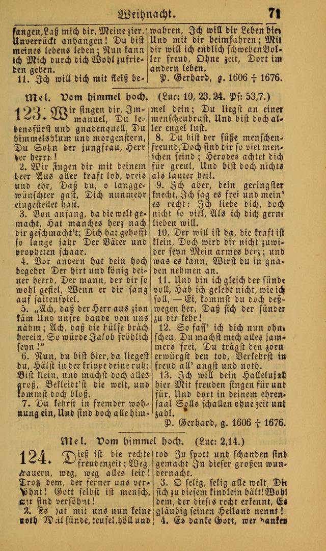 Deutsches Gesangbuch für die Evangelisch-Luterische Kirche in den Vereinigten Staaten: herausgegeben mit kirchlicher Genehmigung (22nd aufl.) page 71
