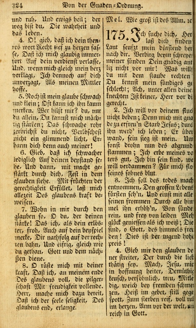 Das Gemeinschaftliche Gesangbuch: zum gottesdienstlichen Gebrauch der Lutherischen und Reformirten Gemeinden in Nord-America. (1st.. Aufl) page 124