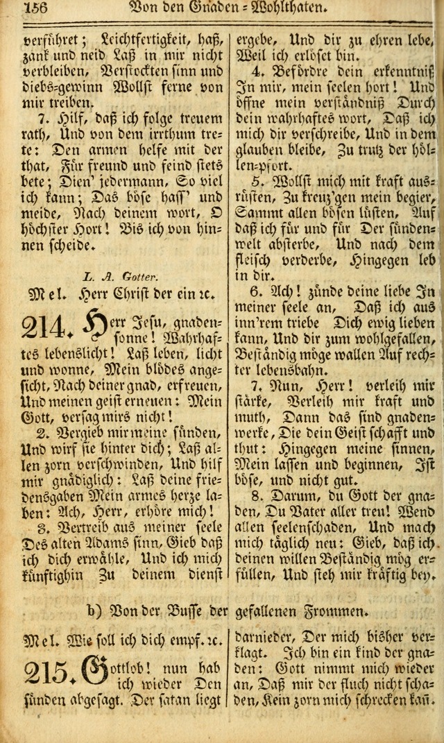 Das Gemeinschaftliche Gesangbuch: zum gottesdienstlichen Gebrauch der Lutherischen und Reformirten Gemeinden in Nord-America. (1st.. Aufl) page 156