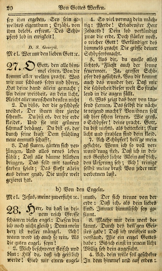 Das Gemeinschaftliche Gesangbuch: zum gottesdienstlichen Gebrauch der Lutherischen und Reformirten Gemeinden in Nord-America. (1st.. Aufl) page 20