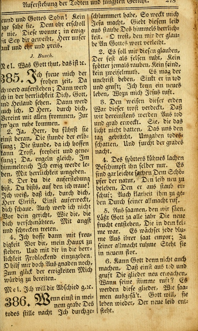 Das Gemeinschaftliche Gesangbuch: zum gottesdienstlichen Gebrauch der Lutherischen und Reformirten Gemeinden in Nord-America. (1st.. Aufl) page 275