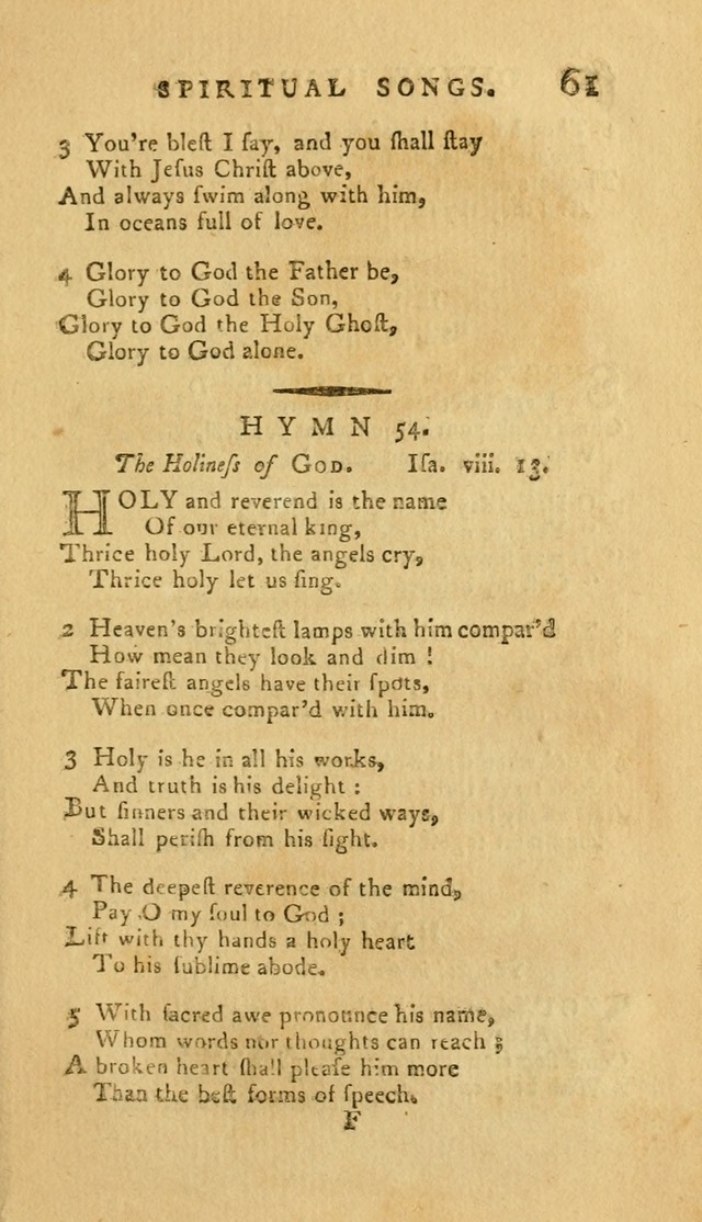 Divine Hymns, or Spiritual Songs: for the Use of Religious Assemblies and Private Christians (7th Ed. Rev.) page 68