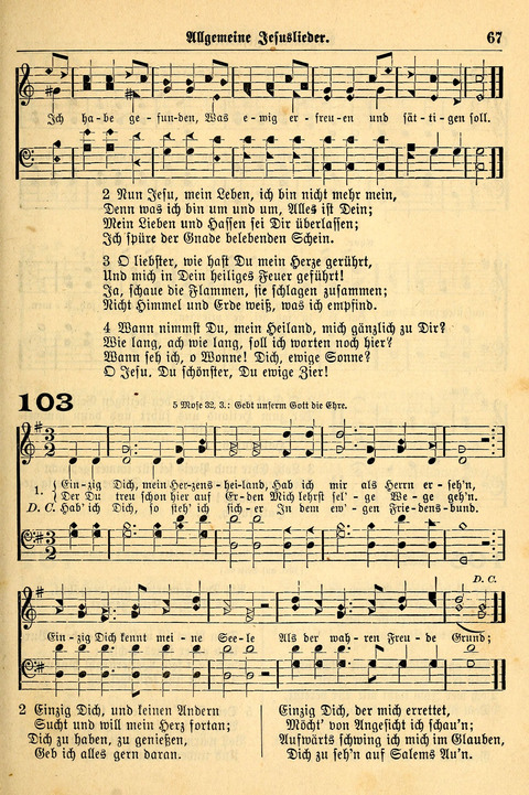Deutsches Lieder- und Melodienbuch: mit einem Anhang englisher Lieder page 67