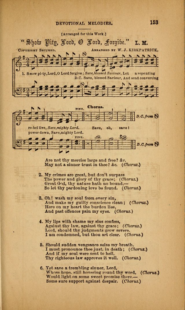 Devotional Melodies; or, a collection of original and selected tunes and hymns, designed for congregational and social worship. (3rd ed.) page 154