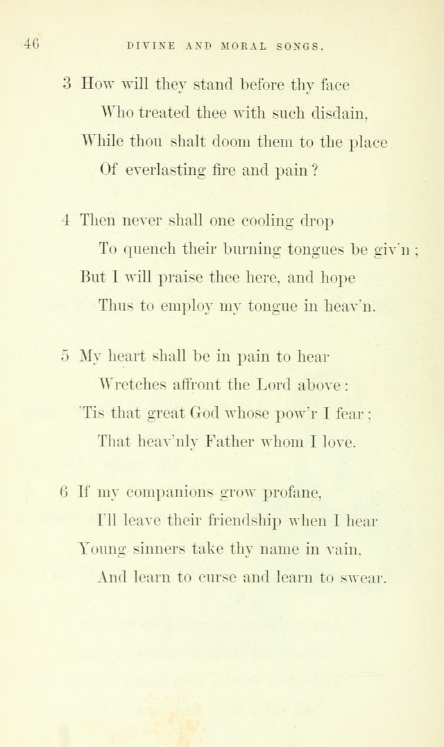 Divine and Moral Songs: attempted in easy language for the use of children with some additional composures page 48