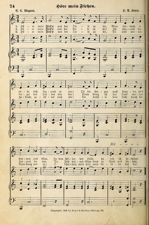 Die Palme No. 3: für Kirchen-Chöre, Sänger, u.s.w. page 74
