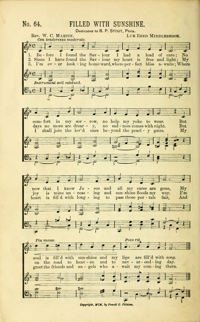 Evangelistic Edition of Heavenly Sunlight: containing gems of song for evangelistic services, prayer and praise meetings and devotional gatherings page 71