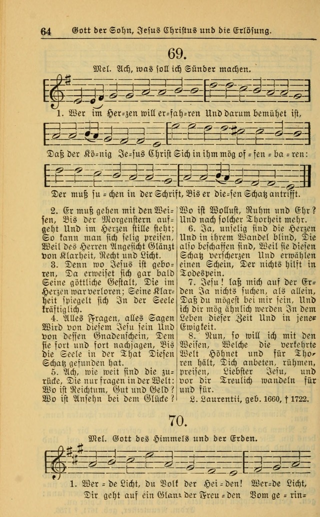 Evangelisches Gesangbuch: herausgegeben von der Deutschen Evangelischen Synode von Nord-Amerika (Revidierte Ausgabe) page 73