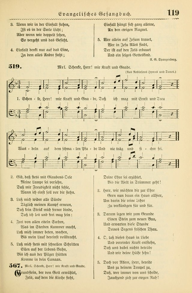 Evangelisches Gesangbuch mit vierstimmigen Melodien: für den öffentlichen und häuslichen Gottesdienst page 119