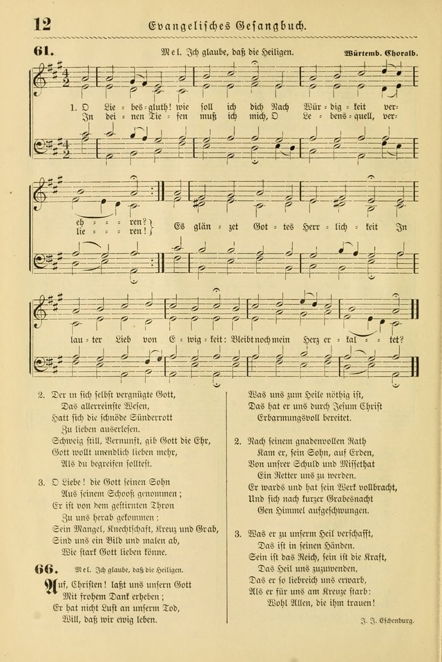 Evangelisches Gesangbuch mit vierstimmigen Melodien: für den öffentlichen und häuslichen Gottesdienst page 12