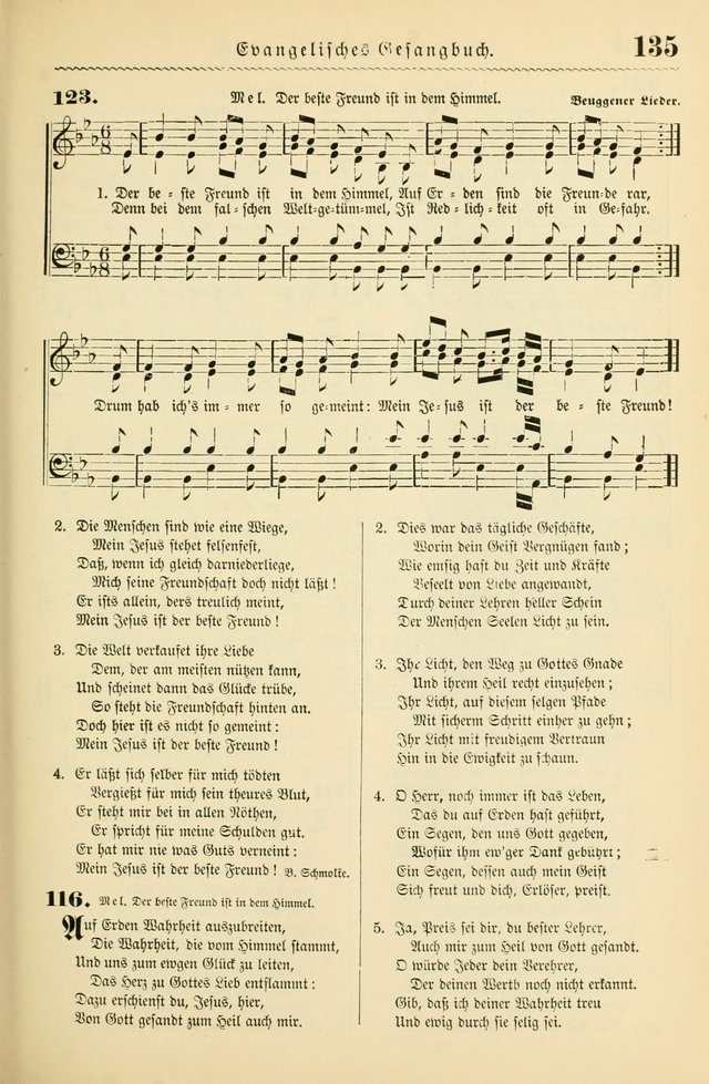 Evangelisches Gesangbuch mit vierstimmigen Melodien: für den öffentlichen und häuslichen Gottesdienst page 135