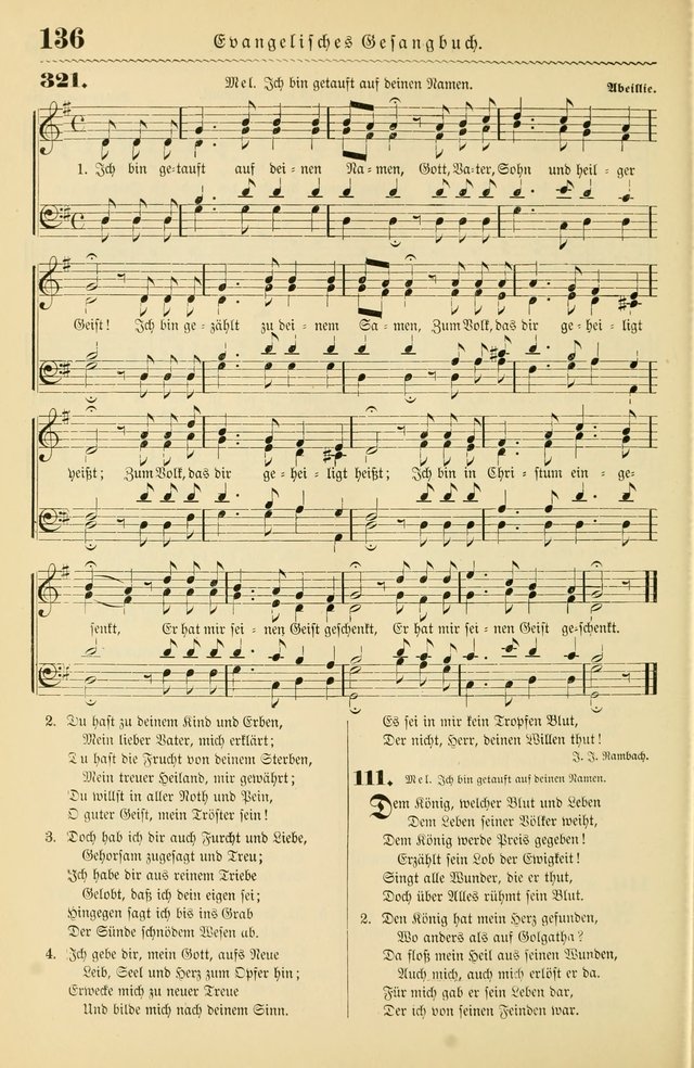 Evangelisches Gesangbuch mit vierstimmigen Melodien: für den öffentlichen und häuslichen Gottesdienst page 136