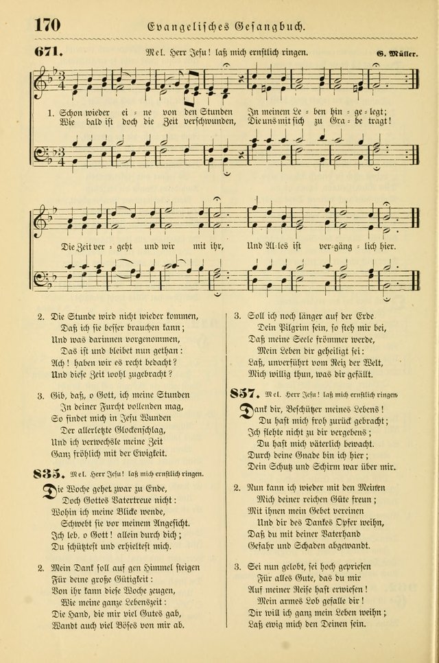 Evangelisches Gesangbuch mit vierstimmigen Melodien: für den öffentlichen und häuslichen Gottesdienst page 170